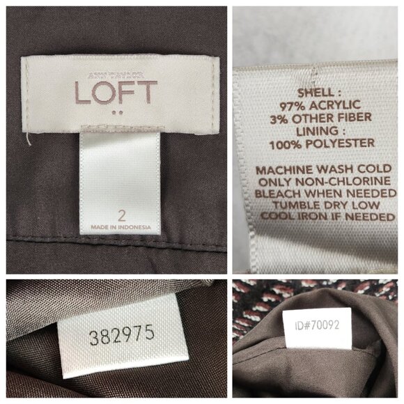 Ann Taylor Loft Womens A Line Textured Skirt Size 2 Herringbone Black Purple - Picture 3 of 7